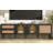 Rattan Tv Stand With 3 Cabinets & 2 Drawers, Rattan-Inspired Media Console Table For Tvs Up To 80'', Led Light Entertainment Center, Tv Cabinet For Living Room, Bedroom, Home Theatre