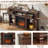 52" Fireplace TV Stand With 18”Silent Electric Fireplace, Farmhouse Entertainment Center For Tvs Up To 65", 2 Drawers TV Console With Glass Door Cabinet, Walnut Tvs Cabinet For Living Room-569636048