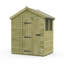 Total Sheds 6ft x 4ft Apex Garden Shed - Single Door - With Windows - Pressure Treated Timber - UK Manufactured