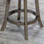 Tabouret pivotant à dossier en X de 30 po de hauteur, siège en tissu-588733637-588733642