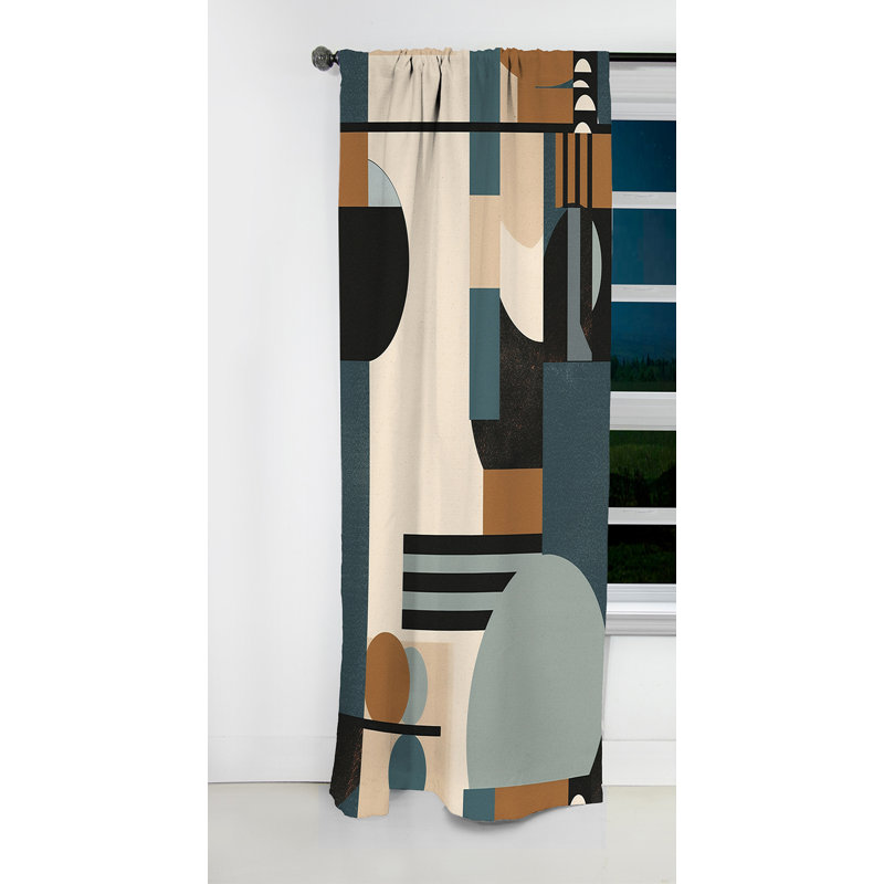 Avelin - Rideau occultant abstrait minimalisme - 1 panneau, L 52 po x L 63 po