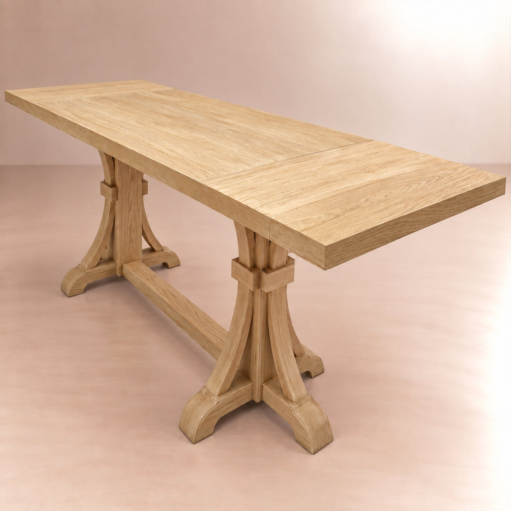 Extendable Dining Table, Rectangular, Ivory