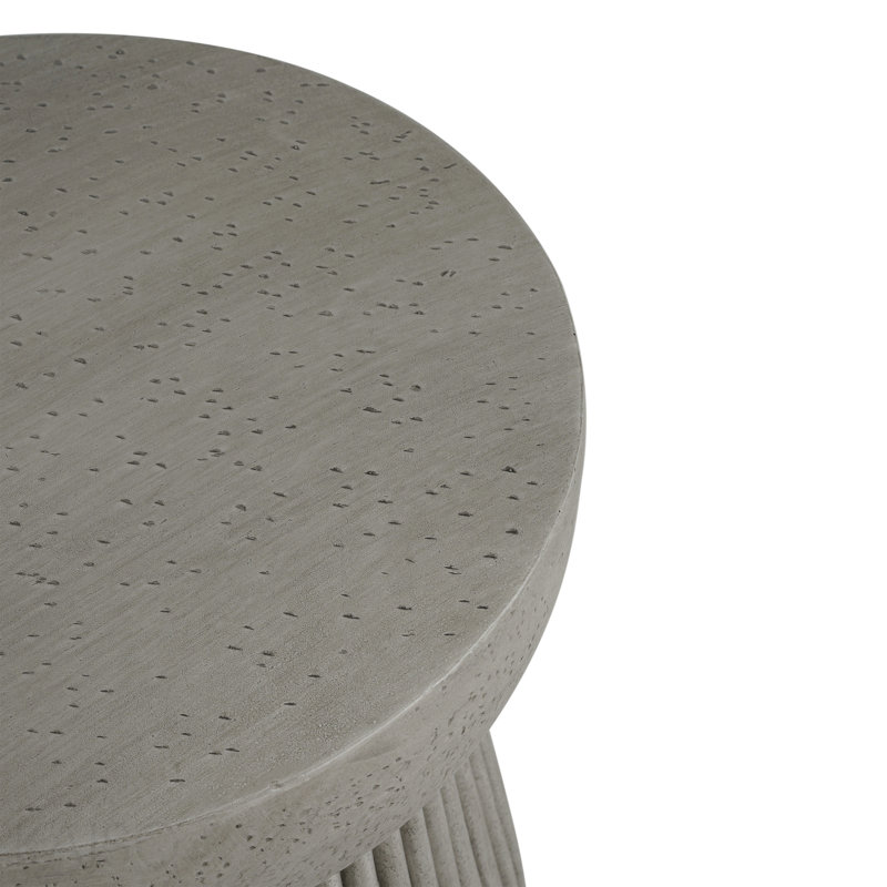 Table d'appoint d'extérieur en béton léger, finition béton, Gris clair