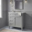 Meuble-lavabo gris 30 po avec lavabo supérieur, meuble-lavabo simple moderne à 2 tiroirs et tiroir basculant-130933841-130933846