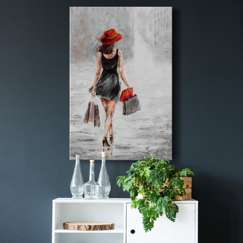 « City shopping I », reproduction d’art sur toile tendue, H 48 po x l 32 po x P 1 po