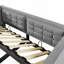 Lit de jour rembourré de taille simple, cadre de lit simple à rangement hydraulique avec chargement USB et Type-C, cadre de lit avec lattes de bois et dossier de canapé capitonné, gris, velours (sans matelas)-162668408