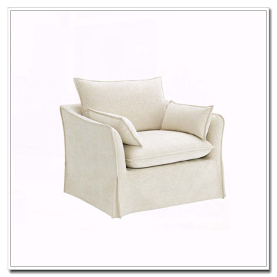 Chaise en lin Shane avec 2 coussins