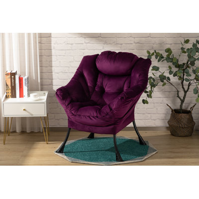 Fauteuil paresseux moderne avec accoudoirs épais et rembourré de 31,5 po Biranna