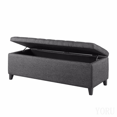 Banc de rangement capitonné à fermeture douce