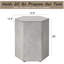 Table d'appoint hexagonale en béton gris - l 15 po x H 17 po pour table d'appoint moderne d'intérieur / extérieur pour patio, cour ou salon