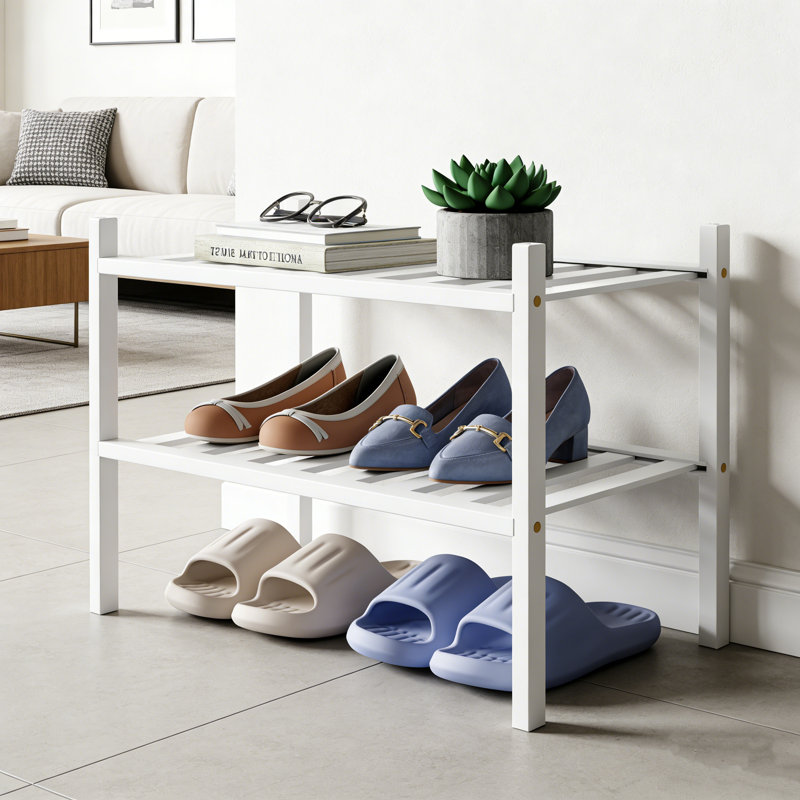 Range-chaussures en bambou, H 13 po x l 17,3 po x P 11 po