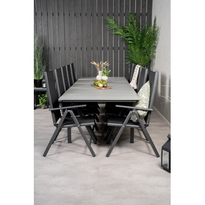Faiyaz 10 - Person Patio Dining Set with Extendable Rectangular Table