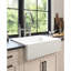 Évier de cuisine en céramique à tablier blanc de 24 po x l 19 po, bols profonds, design moderne haut de gamme, teinture et égratignure, qualité de surface durable, style