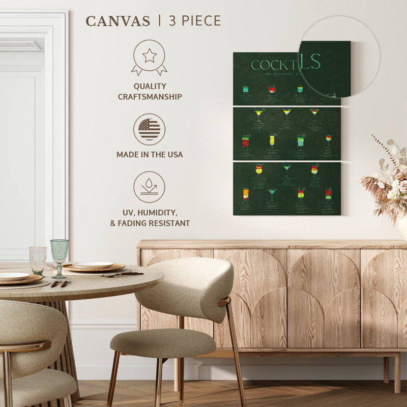 Yarlin Cocktails Chart, 32" H x 20" W