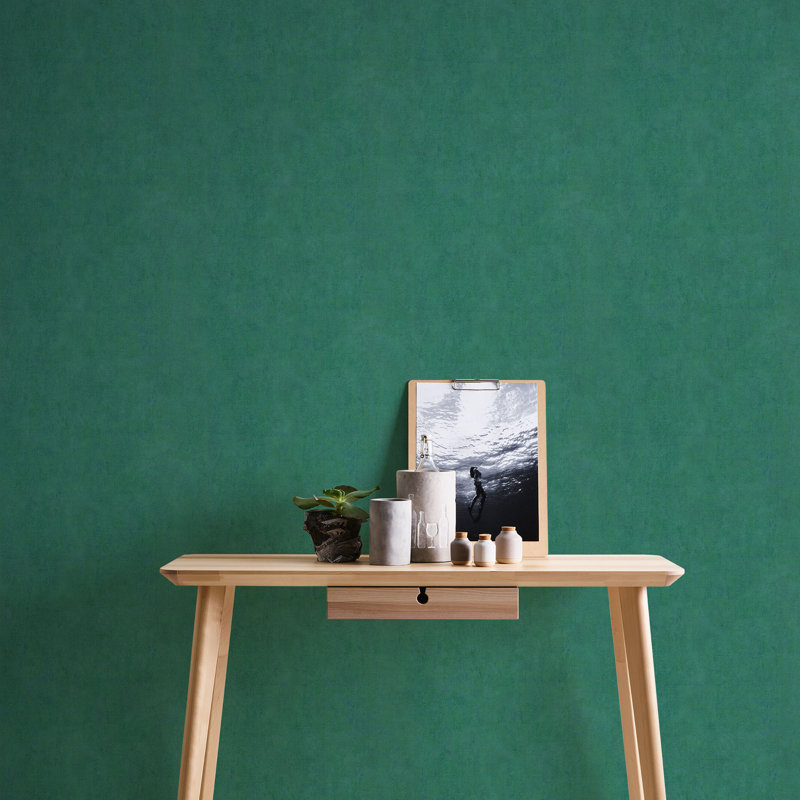 10.05m x 53cm Textured Matte Wallpaper Roll, Green
