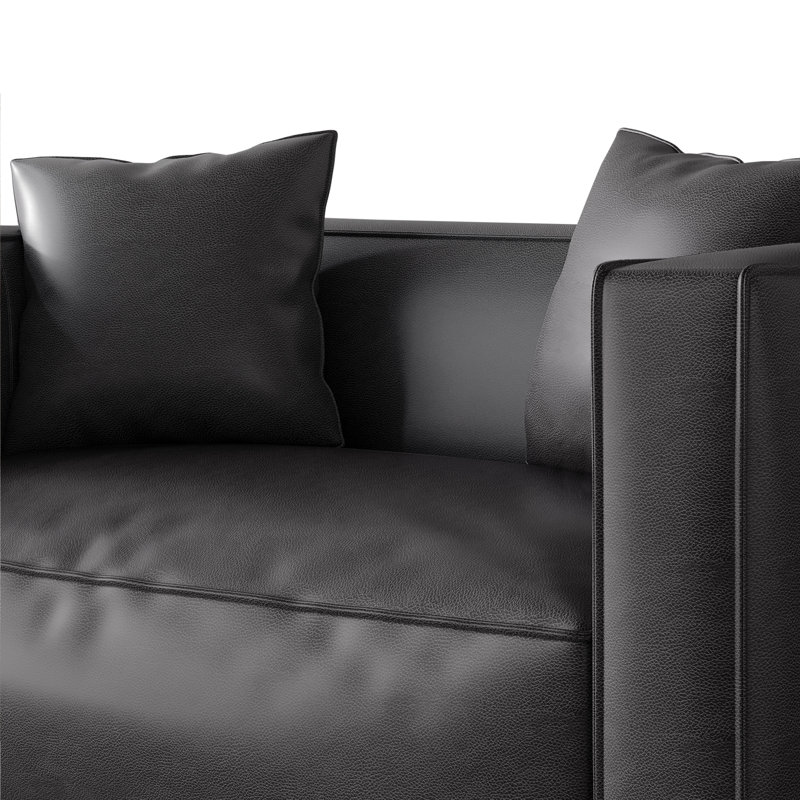 PU Leather Upholstered Loveseat, Gray