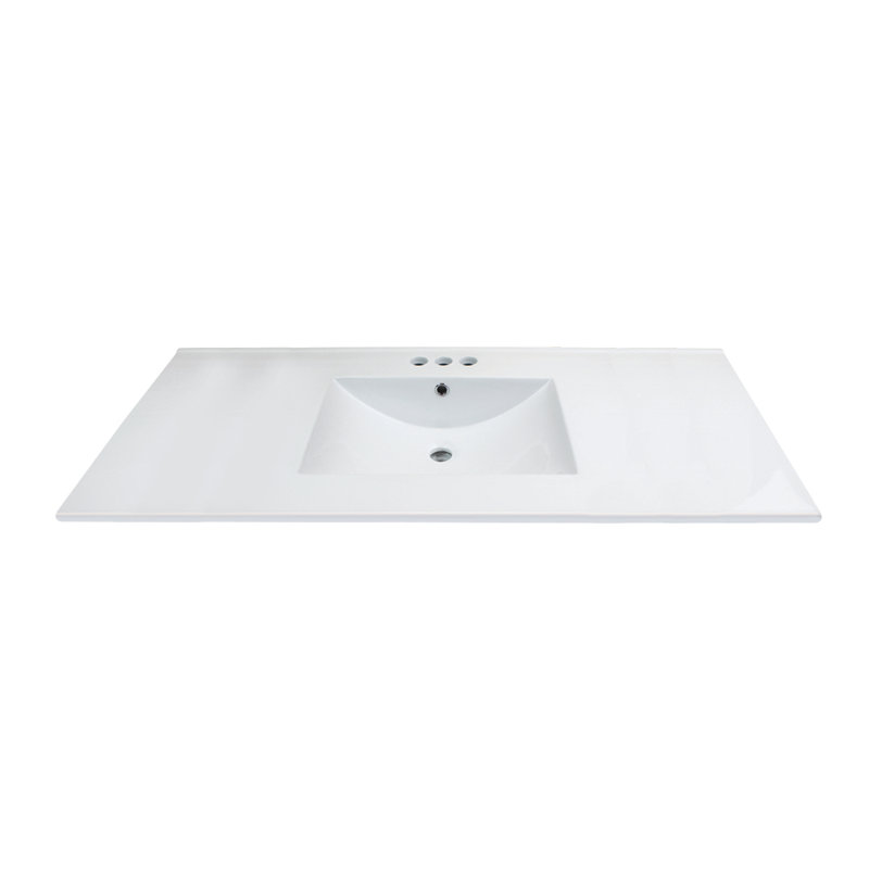 Juliette 49" White Ceramic Single Bathroom Vanity Top with Sink