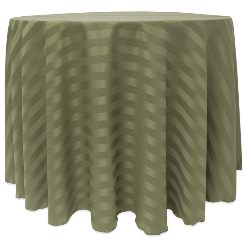 Ultimate Textile Satin Stripe Rectangular Tablecloth, Army Green, 1, 120" x 120"