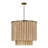 24" W x 21" H 5-Light Pendant in Dark Brass with Handcrafted Mango Wood in Nordic Grey Stain