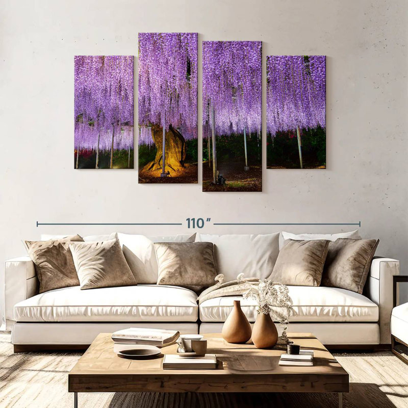 Harnek Elegant Purple Wisteria, 54"H x 84"W
