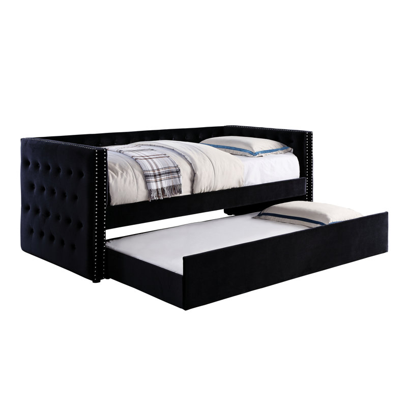 Anary Upholstered Daybed, Black