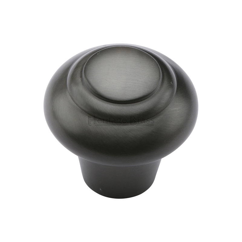 Heritage Brass Heritage Cabinet Knob Round Bead Design, 3.2cm H x 3.8cm W x 3.8cm D, Matte Black