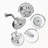 Replacement Kit 5 inch Round 10-Function Shower Head & Stainless Steel Trim-123458094