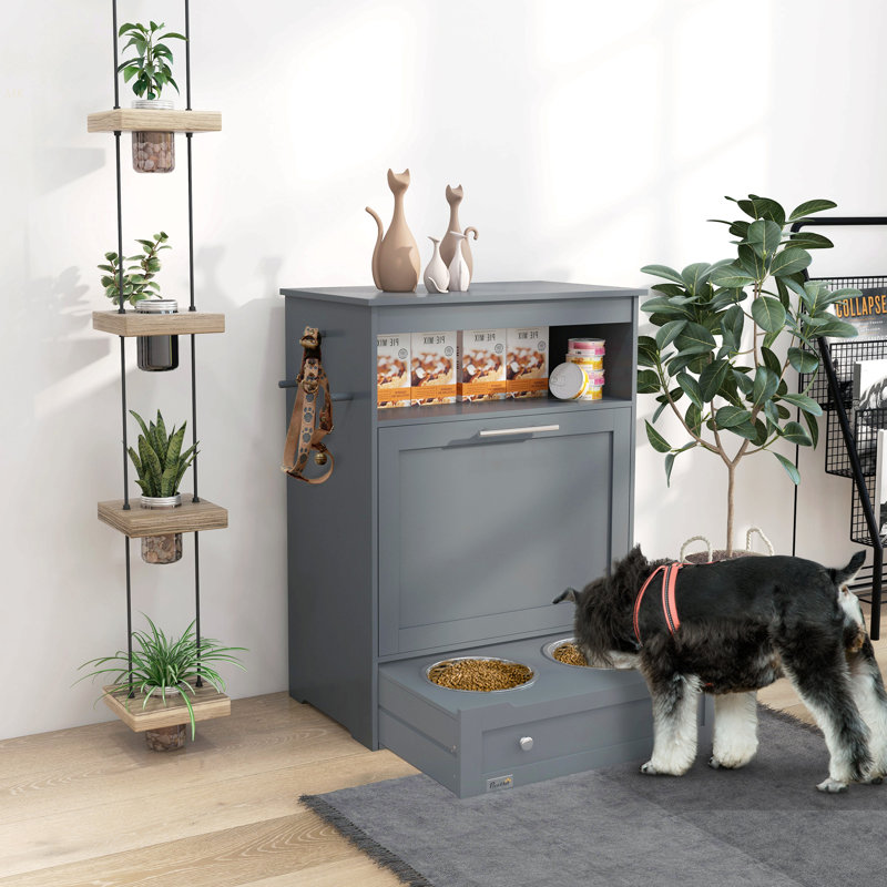 Station d'alimentation pour animaux Pawhut, Gris
