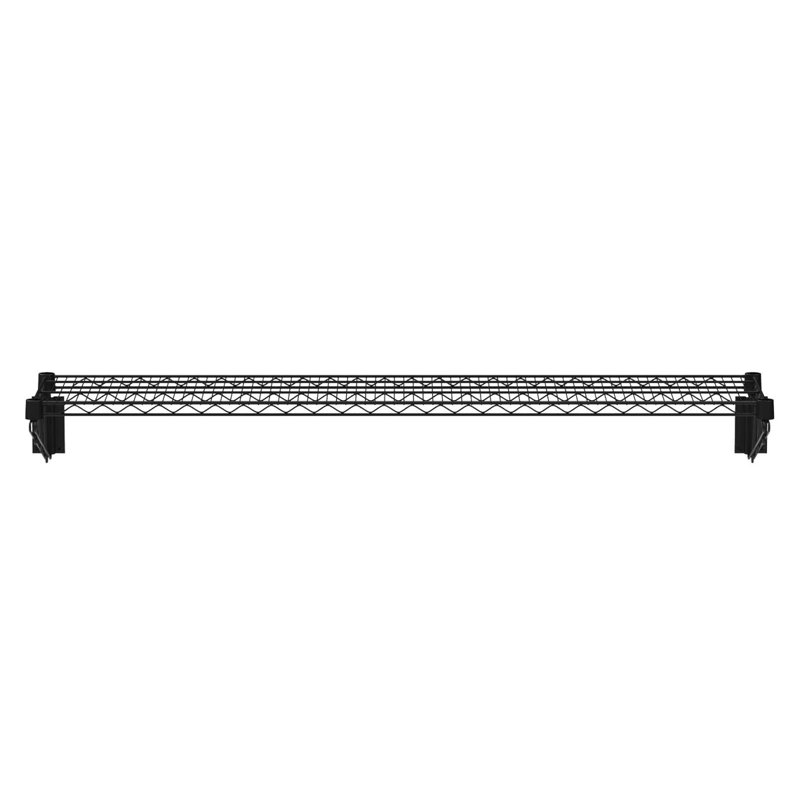 Tablette murale noire en fil d'époxy, H 8 po x l 60 po x P 14 po