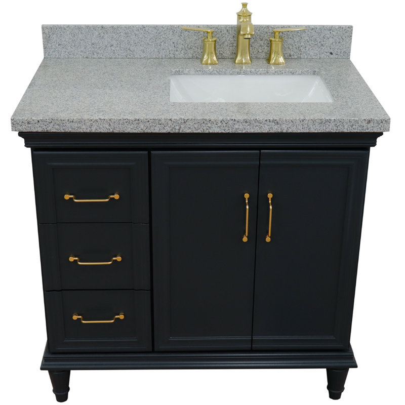 Ensemble de meuble-lavabo simple 37 po Livonia, Gris foncé