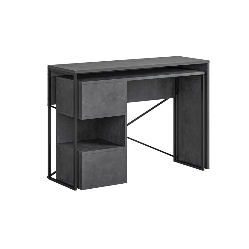 Claverton 110cm Wide Rectangle Writing Desk with Smart Storage, Grey