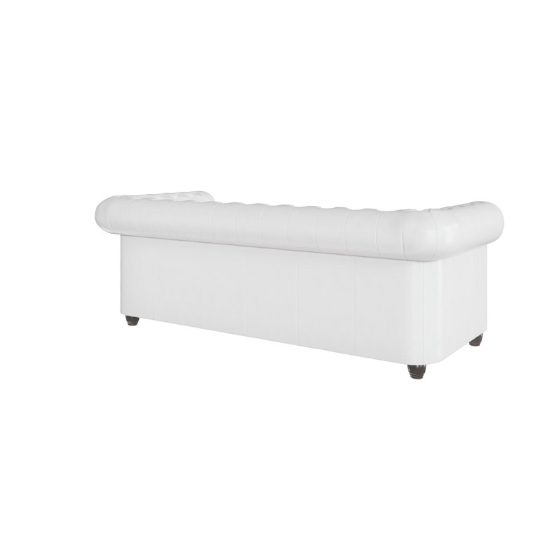  3 seater Chesterfield Sofa, White
