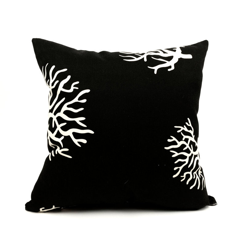 Reversible Throw Pillow, Black, 20" x 20"