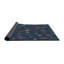 Tapis bleu/orange/jaune à motifs-1486360582