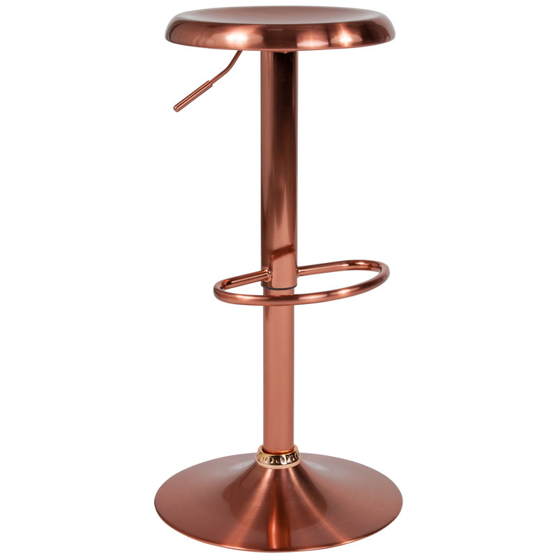Adjustable Height Retro Barstool, Rose Gold