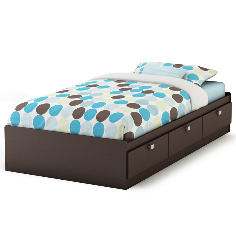 Spark Kids Twin Platform with Drawers, Chocolate