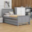 Lit simple avec lit gigogne et base de lit en bois avec tiroirs de rangement-149703324