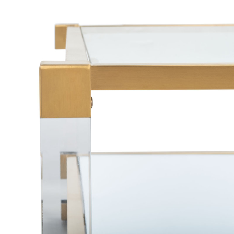 Coffee Table, Clear/Gold