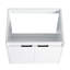 Meuble-lavabo de 24 po avec lavabo en résine, 2 portes à fermeture douce, armoire murale, fixation à flotteur, blanc brillant, contreplaqué, utilitaire d'apparence complète
