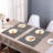 Brown Sawtooth PVC Placemats Durable Table Protector For Dining Table Decor Scratch Resistant