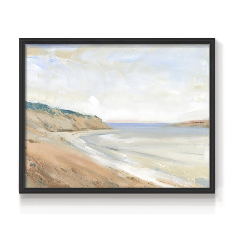 Shoreline Study I -Framed Print - Restickable, H 8 po x l 10 po, Noir, noir, noir, noir