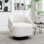 Fauteuil demi-tonneau pivotant rembourré Calik-561925049