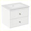 Ensemble de meuble-lavabo flottant blanc 24 po avec lavabo, armoire de rangement murale moderne avec portes et tiroirs, surface peinte