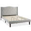 Lit plateforme tapissier Amabel, gris clair-1185528012