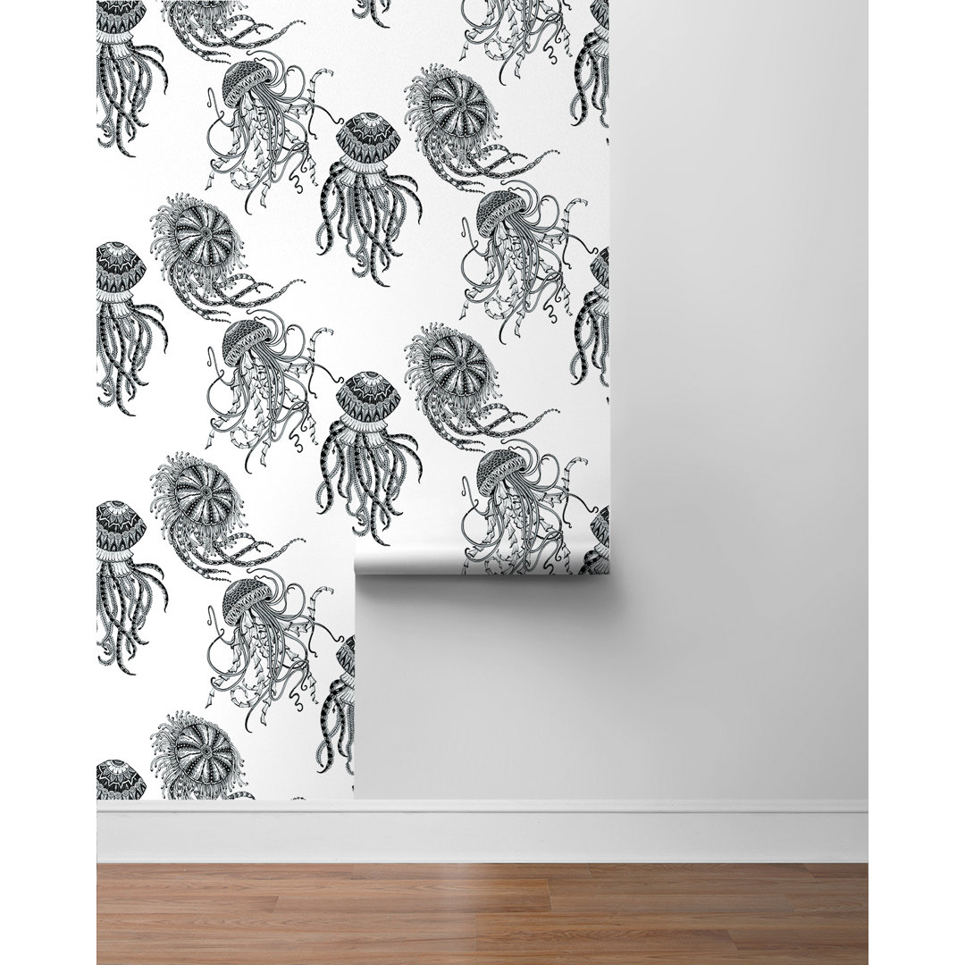 Puck 18' L x 20.5" W Peel and Stick Wallpaper Roll Dovecove 