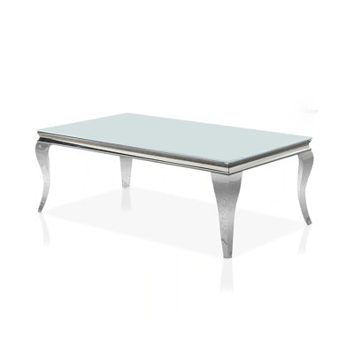 50.6" W Glam Coffee Table, White