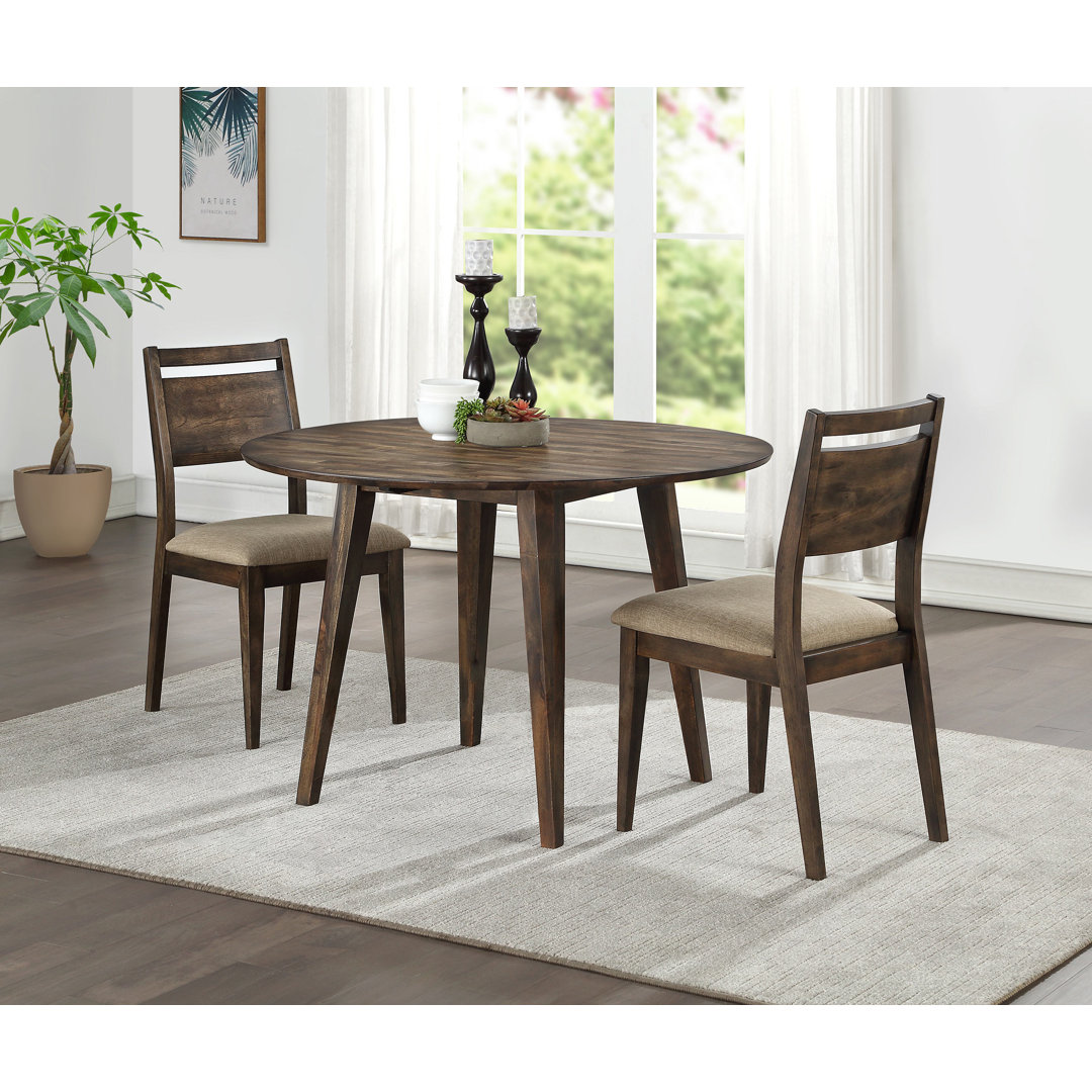 Maedean 3 - Piece Solid Mango Wood Dining Set Union Rustic