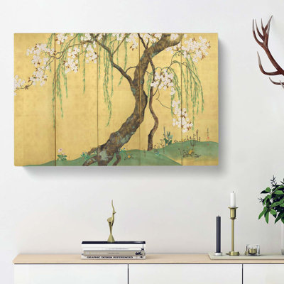 Cherry & Maple Trees Vol.1 by Sakai Hoitsu - Wrapped Canvas Painting