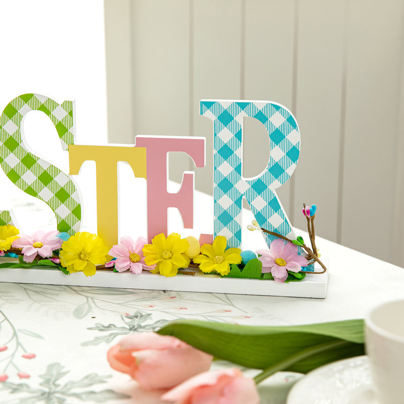 Décoration de table en bois de Pâques