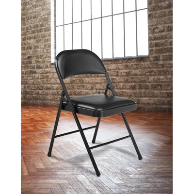 National Public Seating Vinyl Padded Stackable Folding Chair Set of 8